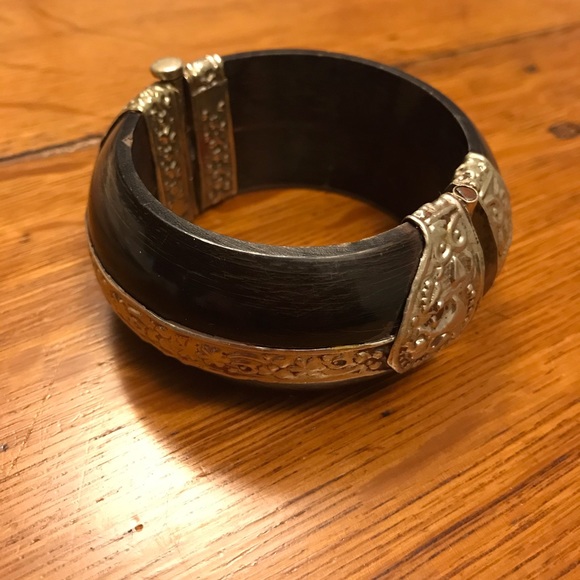 Rare Bovine black and silver band bracelet - Picture 1 of 3